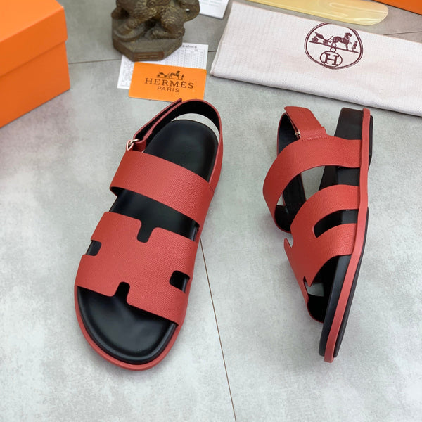 HM Men's Chypre Sandals Red Calfskin 645501