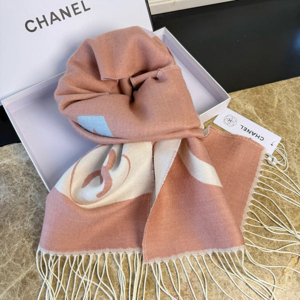 CC 25 Écharpe 200cm Blanc Rose Laine d'agneau 968390