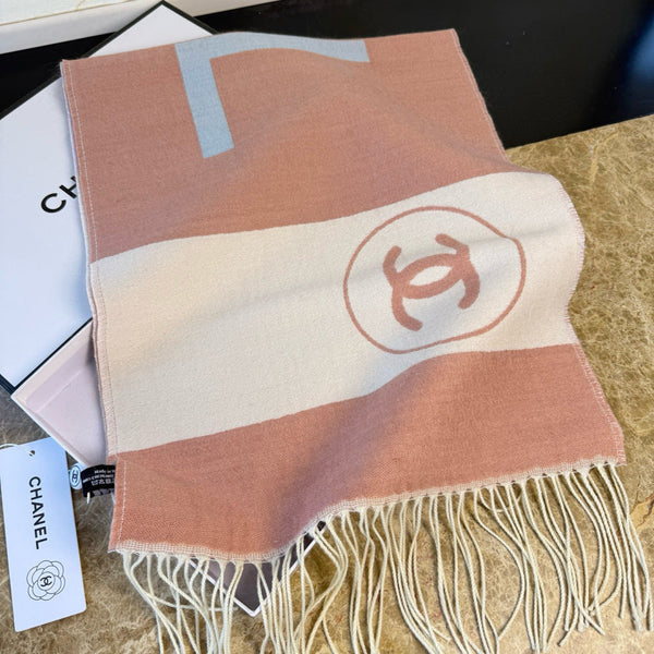 CC 25 Écharpe 200cm Blanc Rose Laine d'agneau 968390