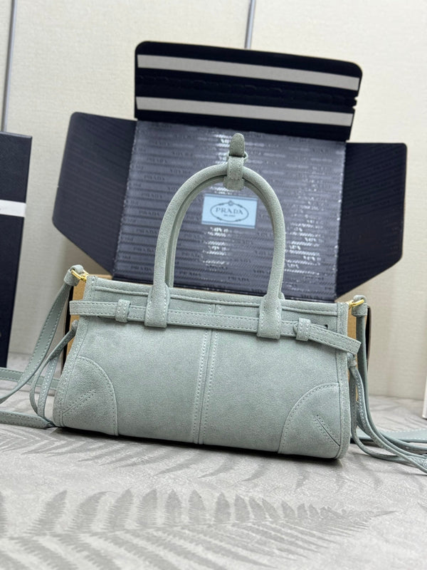 Pra Bonnie Bag 24cm Light Stale Blue Suede Leather 293794