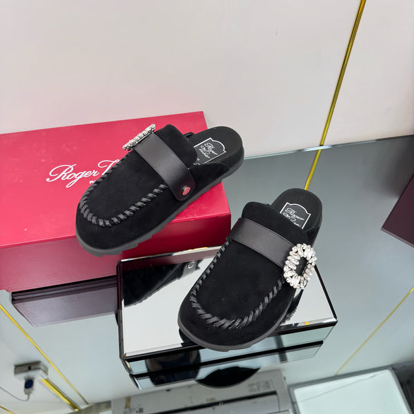 Viv 25 Birkenstock Mules Black Cowhide Fabric 250496