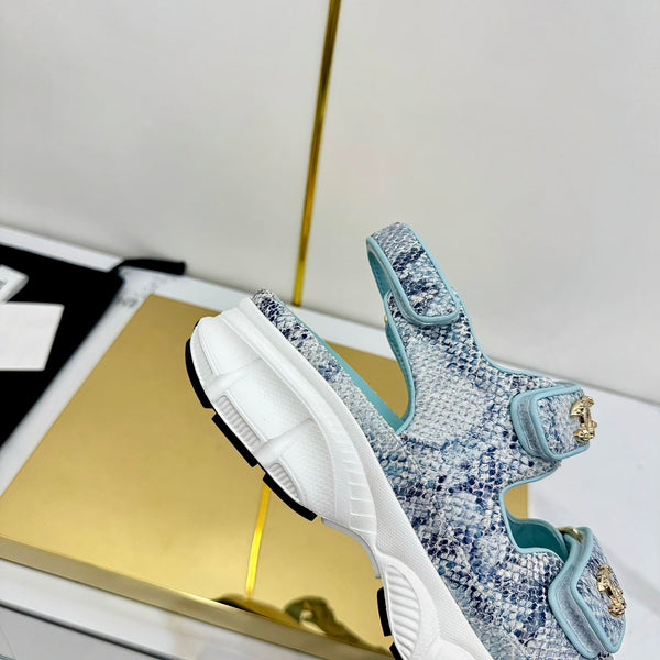 CC 25 Sandals Blue Pearlescent Sheepskin 312944