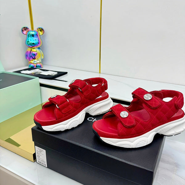 CC 25 Dad Sandals Red Suede 331167