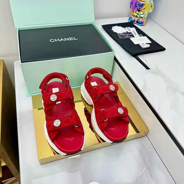 CC 25 Dad Sandals Red Suede 331167
