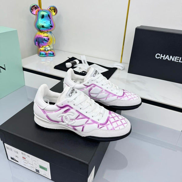 CC 25 Sneakers Bianco e Rosa Scuro Pelle di Vacchetta 413828