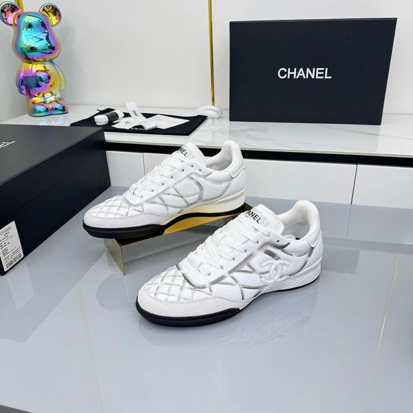 CC 25 Trainers White & Sliver Cowhide 413830