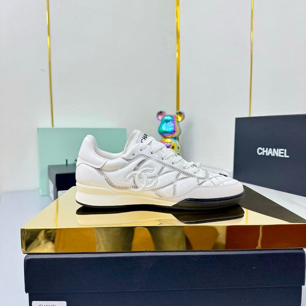 CC 25 Trainers White & Sliver Cowhide 413830