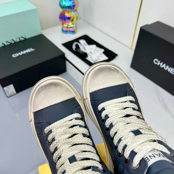 Chanel 25 High Sneaker Blue White Cowhide 469783