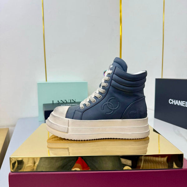 Chanel 25 High Sneaker Blue White Cowhide 469783