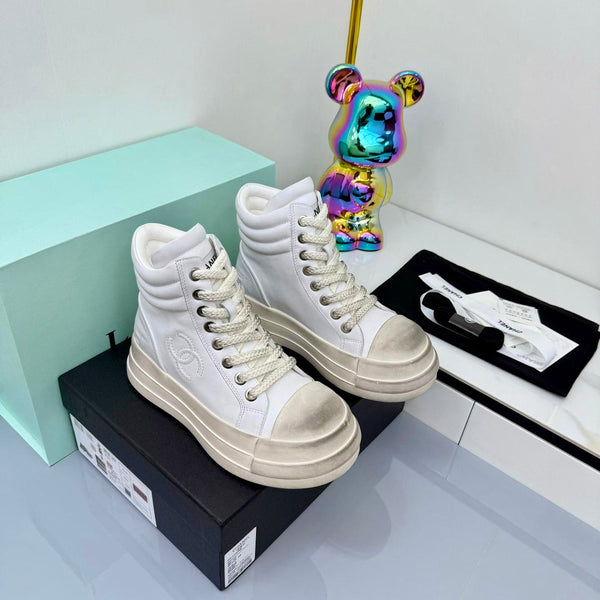 Chanel 25 High Sneaker White Cowhide 469785