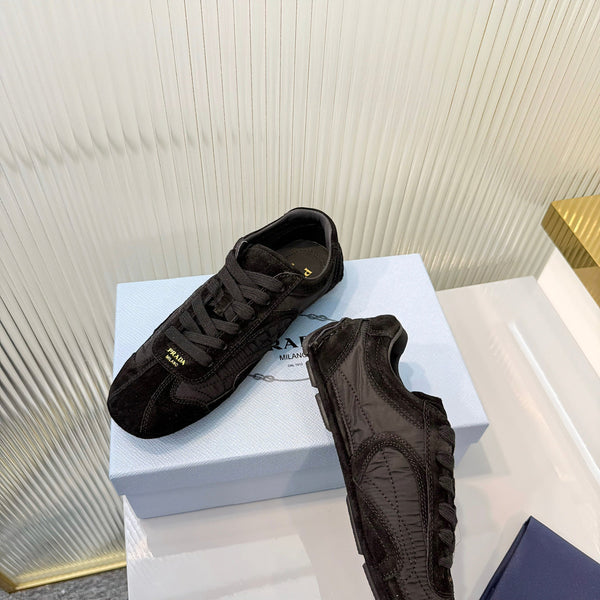 Prada Montecarlo Sneakers Black Re Nylon Suede 715029