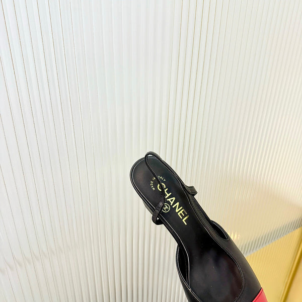 CC 26 Slingback High Heel 6.5cm Red Black Lambskin 714024