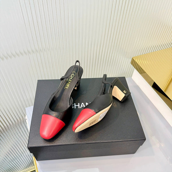 CC 26 Slingback High Heel 6.5cm Red Black Lambskin 714024