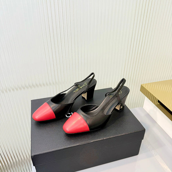 CC 26 Slingback High Heel 6.5cm Red Black Lambskin 714024