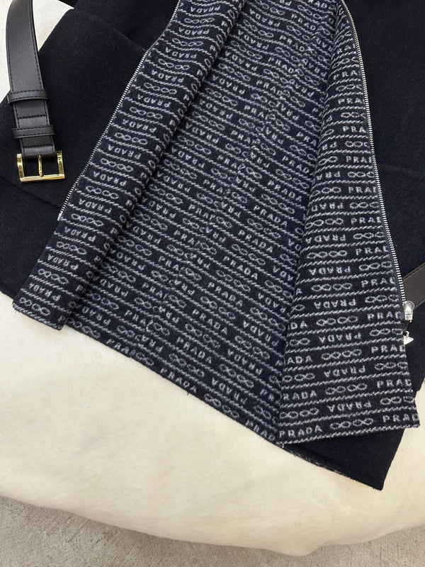 Prada 25 Hooded Vest Black Wool 637339