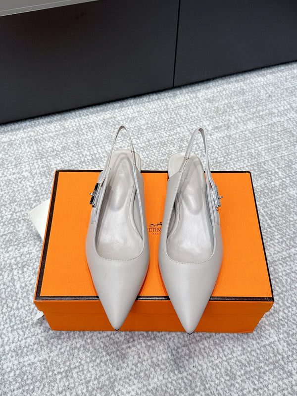 HM Lover Slingback Taupe Grey Calfskin 461887