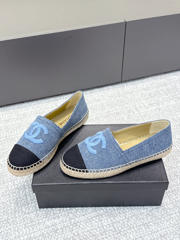 CC Espadrilles Black Blue Denim 653922