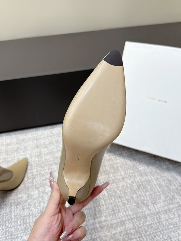 The Row Knee-High Boots 85mm Taupe Mesh Cowhide 451296