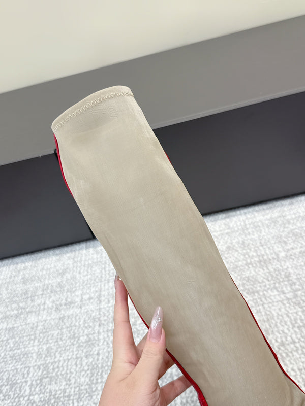 The Row Knee-High Boots 85mm Red Mesh Cowhide 451297