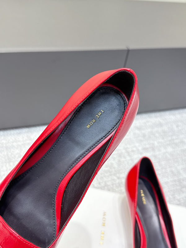 The Row Viv Kitten Pumps 3.5cm Red Sheepskin 451301