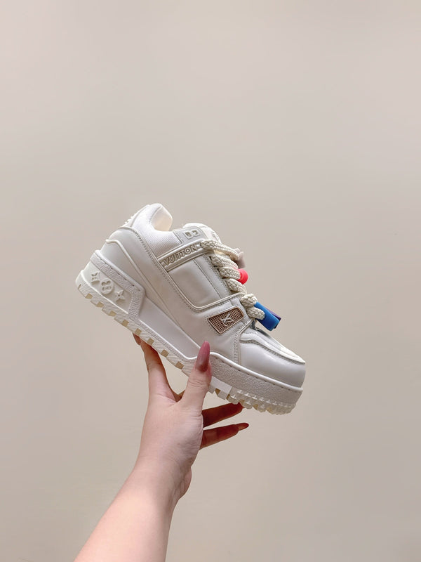 LV Trainer Maxi Sneakers White Calfskin Mesh 515193