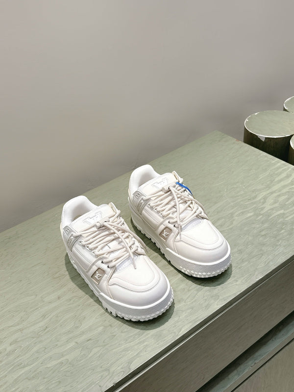 LV Trainer Maxi Sneakers White Calfskin Mesh 515198