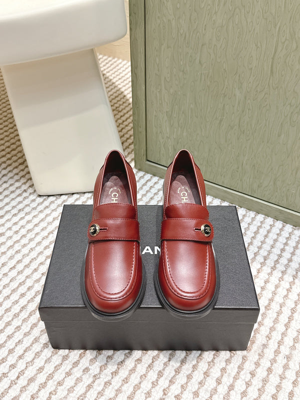 CC 26SS Mocassins 6cm Cuir de vachette bordeaux 653498