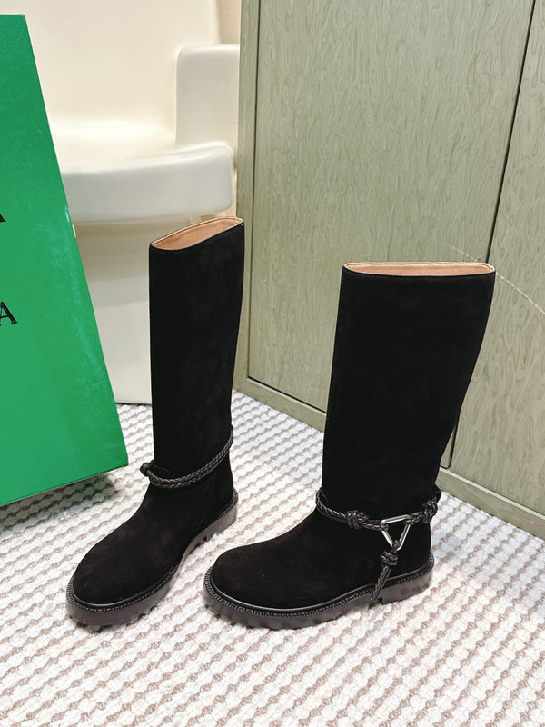 BV James Long Boot Black Suede 548533