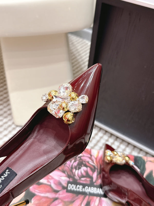 DG Rainbow Slingbacks Burgundy Patent Leather 663070