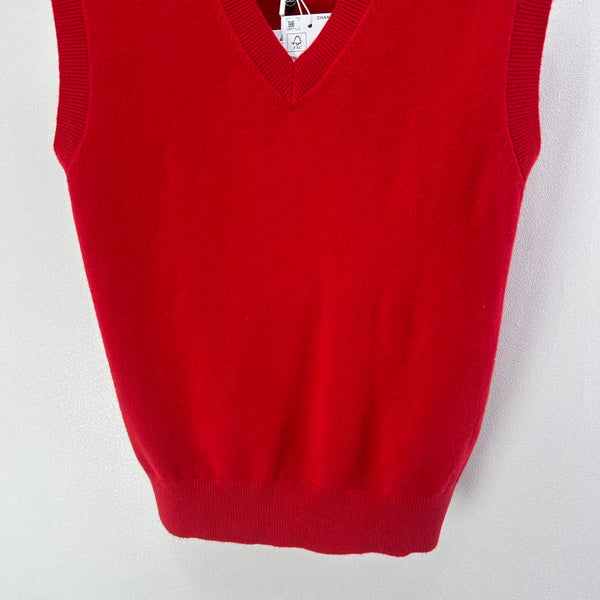 Gilet col V CC Laine Rouge 346003