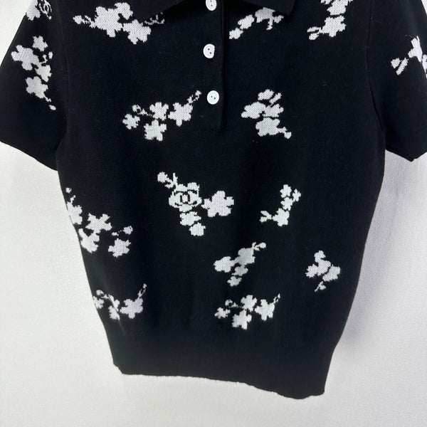 Polo CC Laine Noire et Blanche 346019