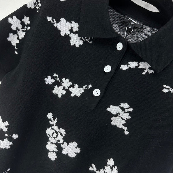 Polo CC Laine Noire et Blanche 346019