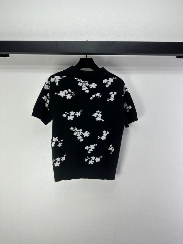 Polo CC Laine Noire et Blanche 346019