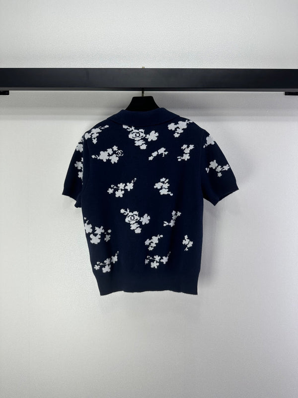CC Polo Navy Blue & White Wool 346020