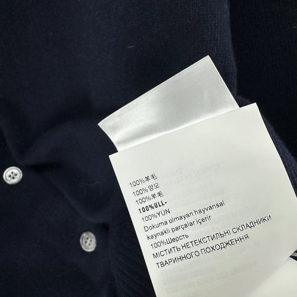 Miumiu 2026 Knit Long-Sleeve Cardigan Navy Blue Wool 349067