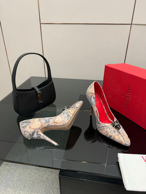 VT Panthea Pumps 105Mm Beige Multicolor Goatskin 630179