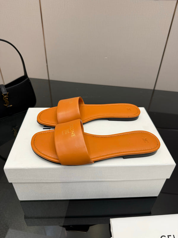 CL Coast Mule Orange Calfskin 725654