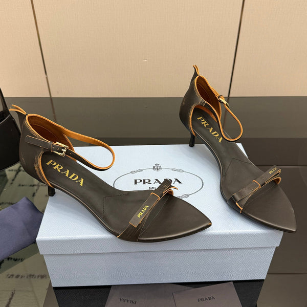 Prada 2026 Pointed-Toe High Heels Sandals 30mm Cowhide 791728