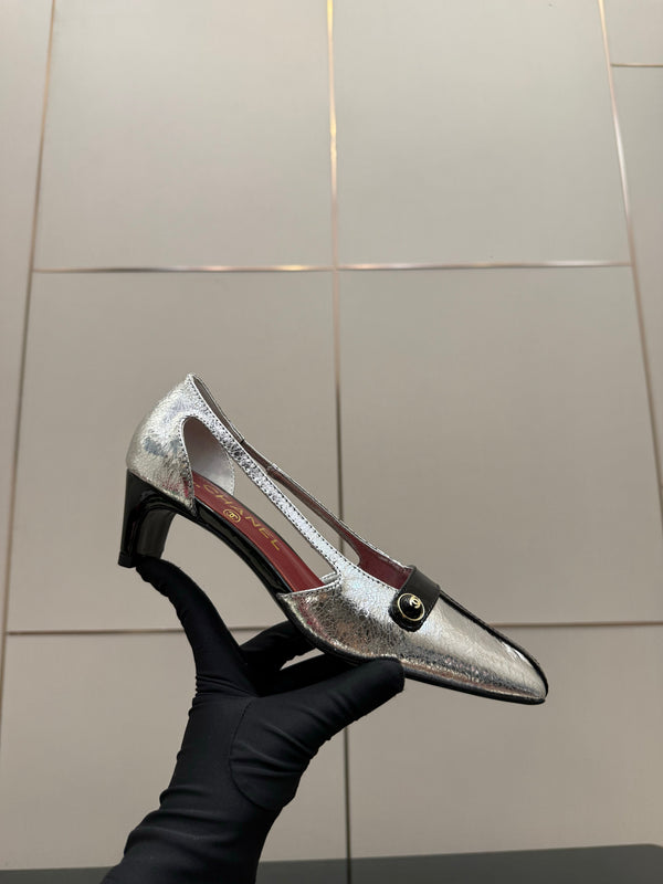 CC 26P Slingback 5cm Sliver Black Patent Leather 791610