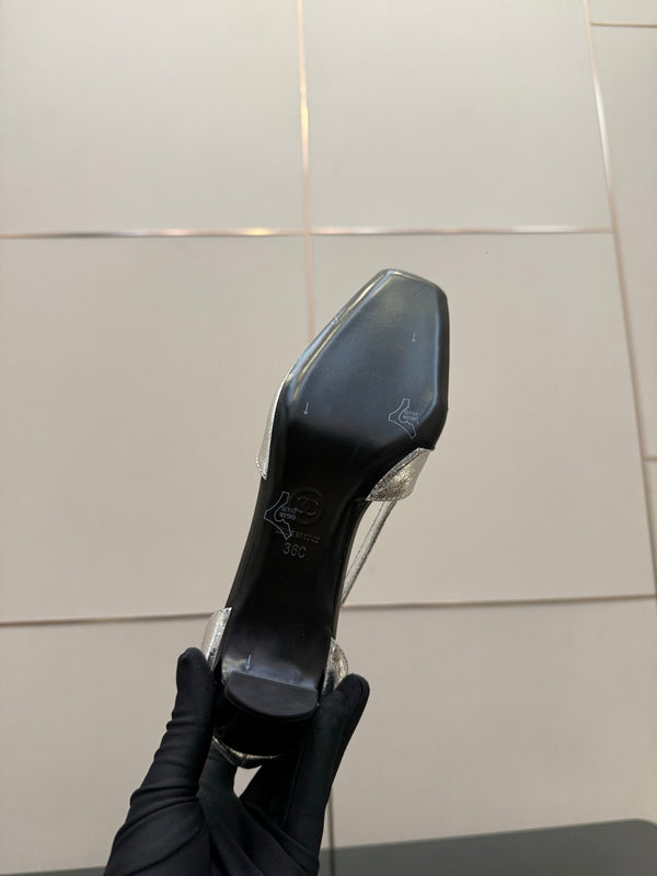 CC 26P Slingback 5cm Sliver Black Patent Leather 791610