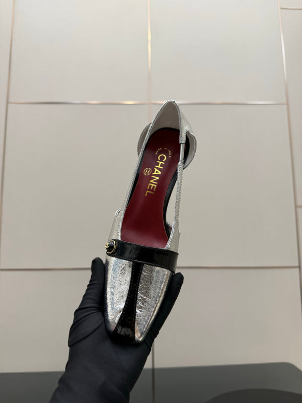 CC 26P Slingback 5cm Sliver Black Patent Leather 791610