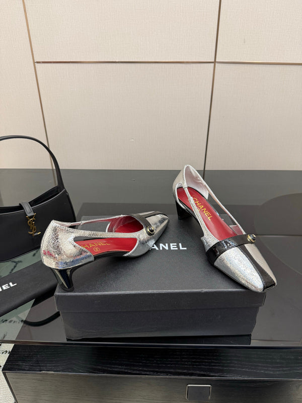 CC 26P Slingback 5cm Sliver Black Patent Leather 791610
