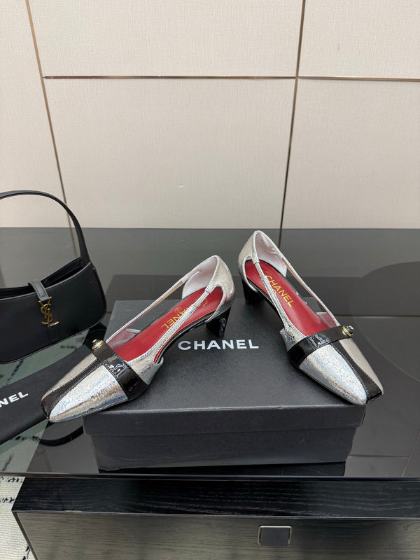 CC 26P Slingback 5cm Sliver Black Patent Leather 791610