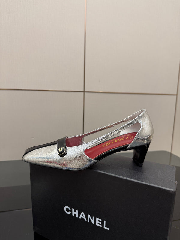 CC 26P Slingback 5cm Sliver Black Patent Leather 791610