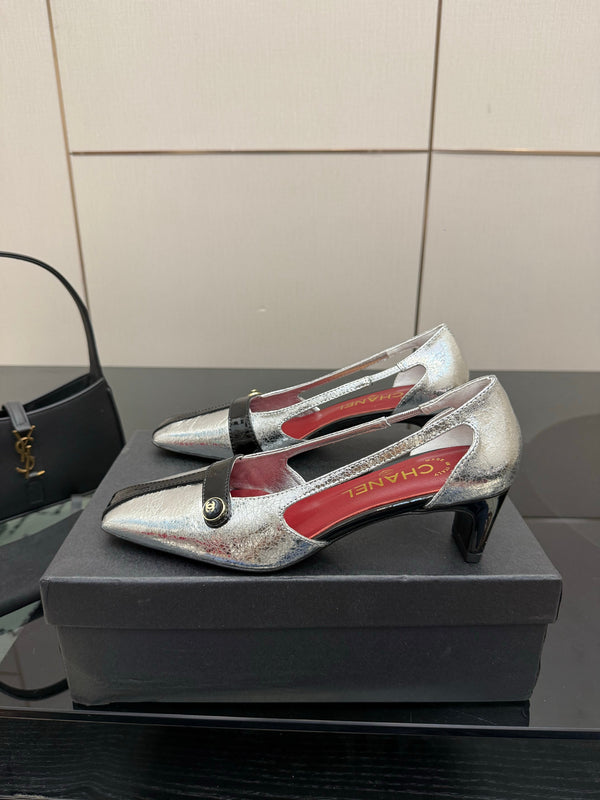 CC 26P Slingback 5cm Sliver Black Patent Leather 791610