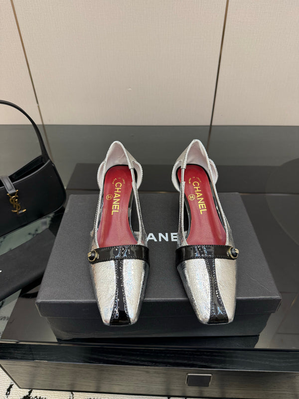CC 26P Slingback 5cm Sliver Black Patent Leather 791610