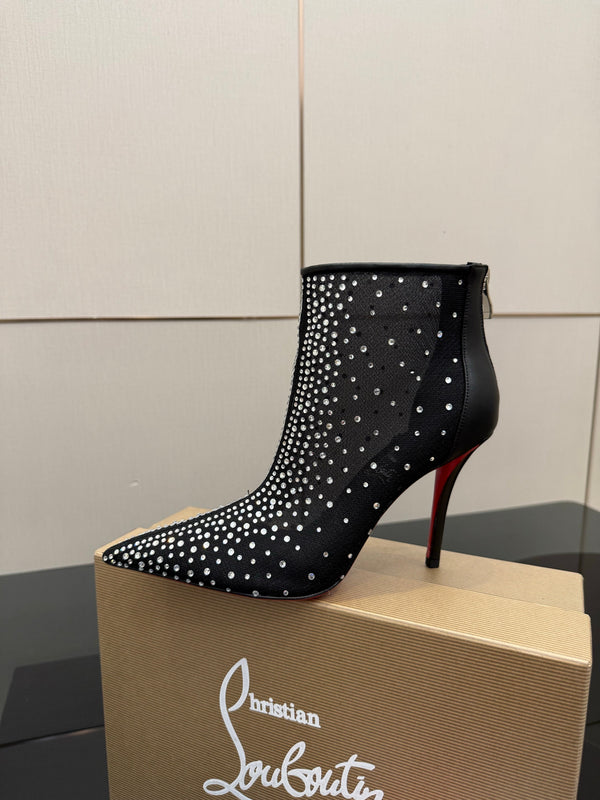 CL 26s Thea Ankle Boots 10cm Black Mesh 828170
