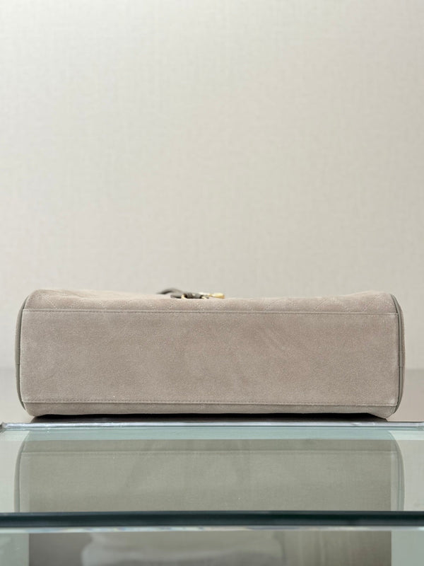 CC Maxi Bowling Bag 35.5cm Light Taupe Suede