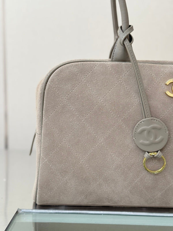 CC Maxi Bowling Bag 35.5cm Light Taupe Suede