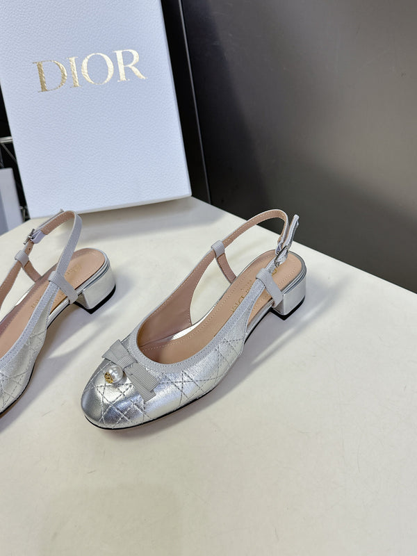 CD 25 Slingback Heel Silver 307174